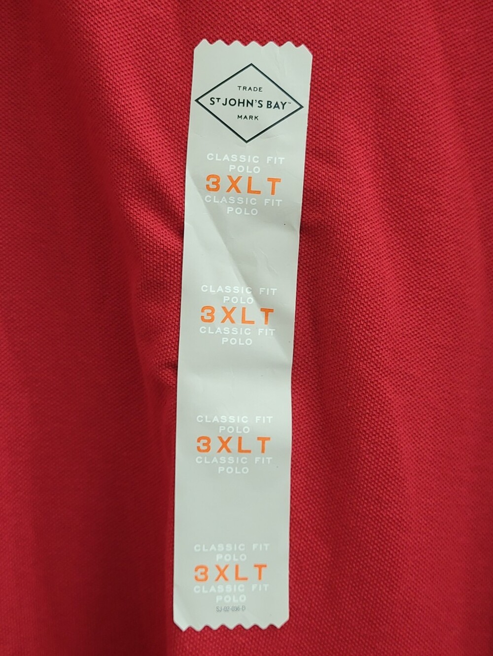 St. John's Bay Men's Short Sleeve Red Premium Polo Comfort Flex Size 3 XLT - Picture 5 of 8